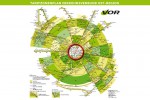 Zonenplan der VOR (rot markiert die Kernzone 100, grob gesagt das Wiener Stadtgebiet)