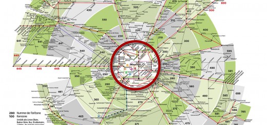 Kernzone 100 Tarifzonenplan des VOR
