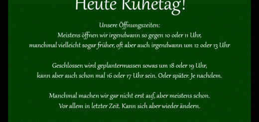 Am Sonntag bleibt zu! Amen!